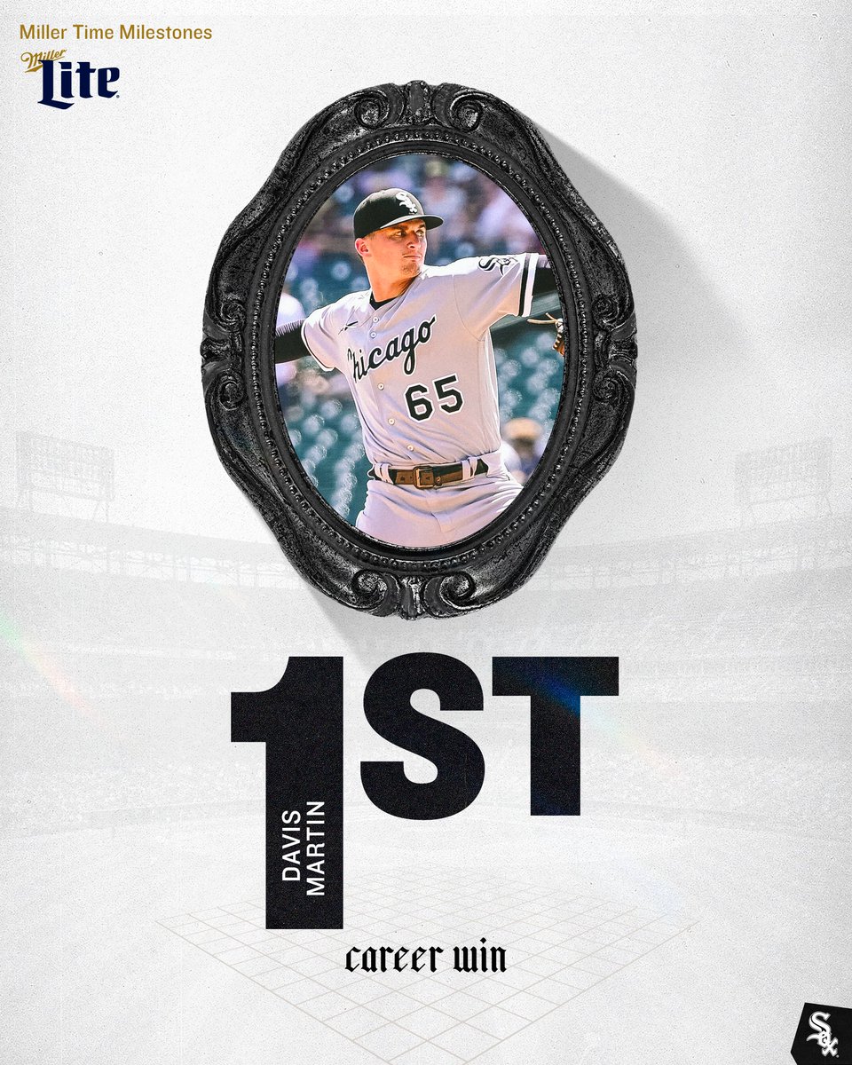 whitesox's tweet photo. 1st career win for Davis Martin! 🙌 https://t.co/Q03QQ74gHa