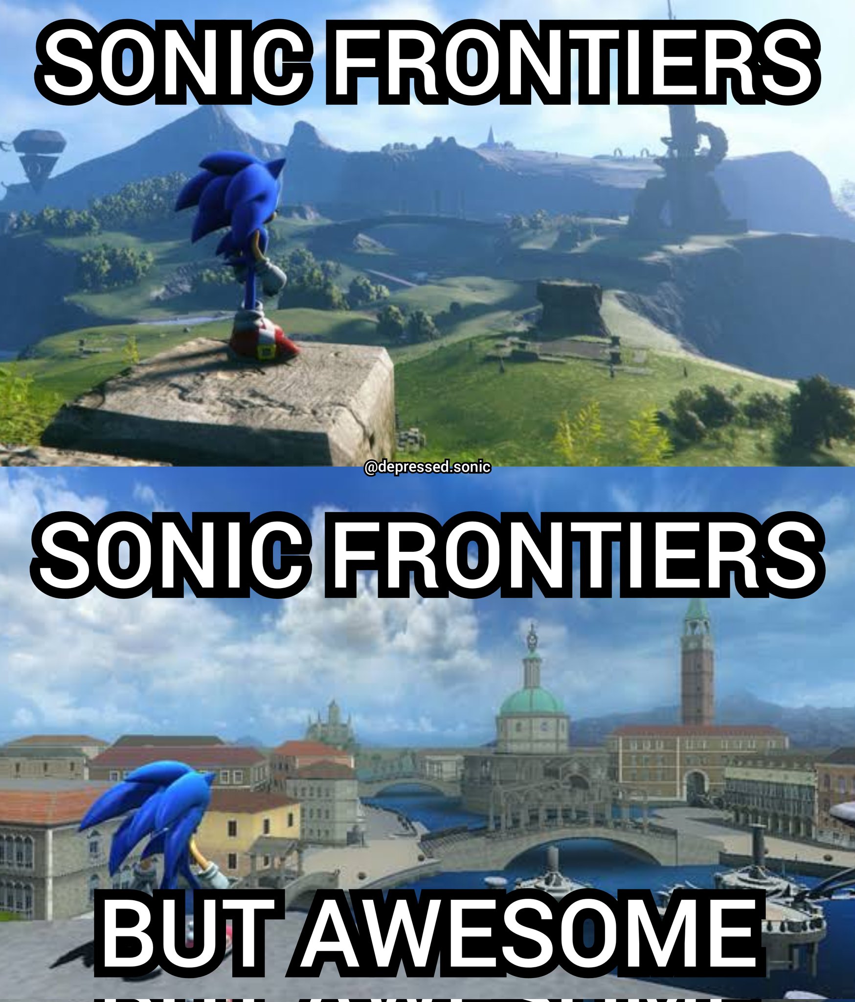 I made this meme a few days ago. Basically, the hype for Sonic Frontiers' Update  3 is something i haven't felt in almost 5 years. : r/SonicFrontiers