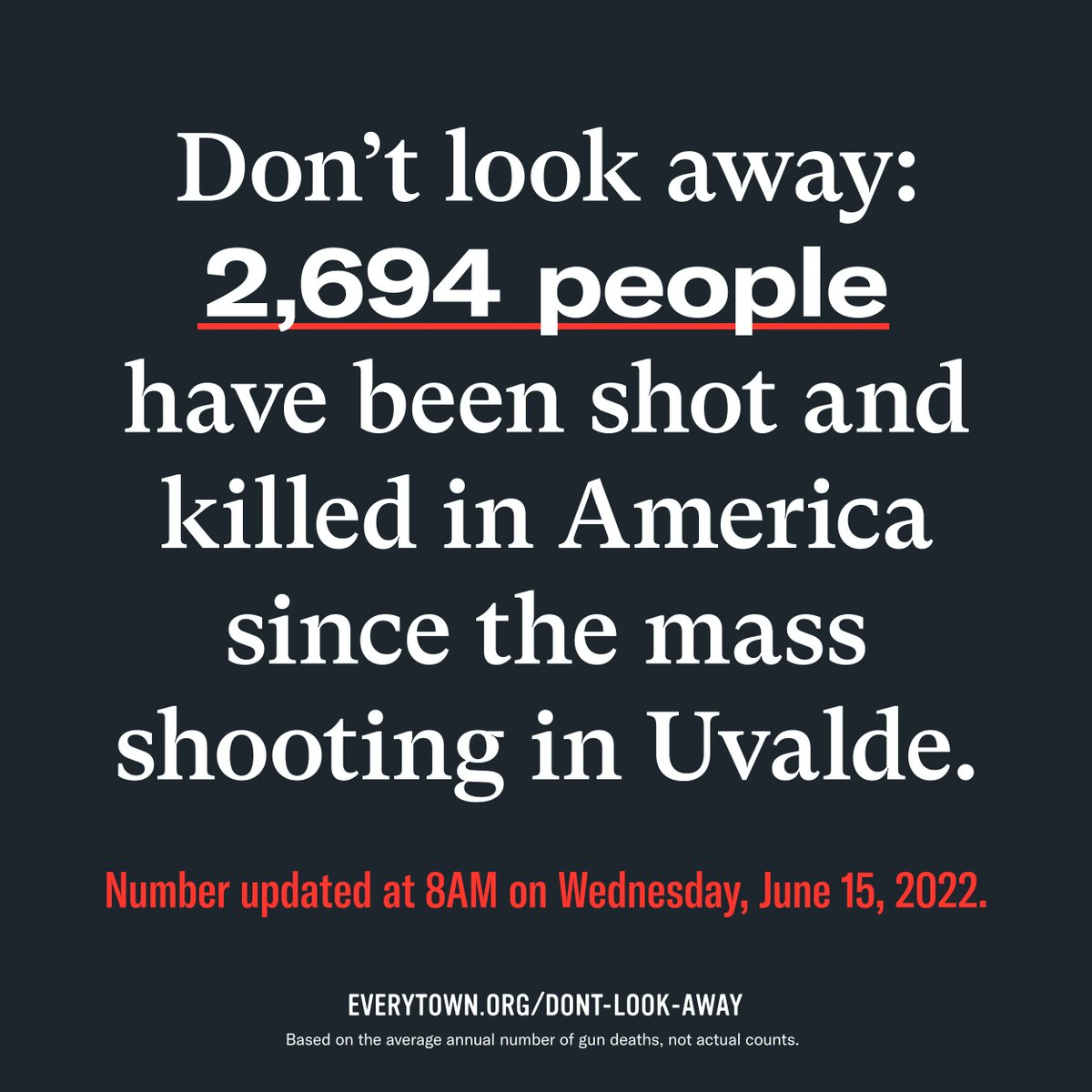 Gun violence continues to steal more than 110 lives every day. For the first time in 26 years, we have a real chance at passing life-saving federal gun safety laws—but we have to keep the pressure on. 

Text BOLD to 644-33 to call your senators and tell them #DontLookAway.