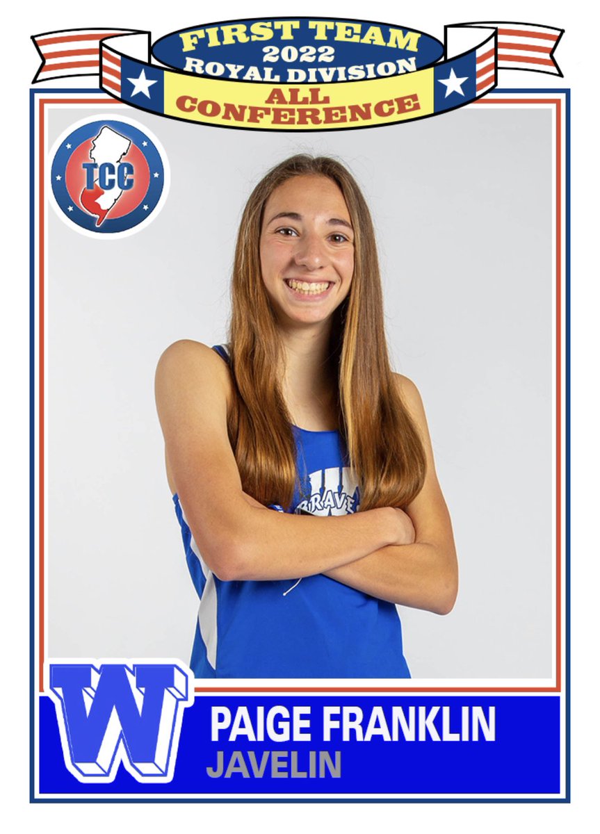 AndWhs's tweet photo. Congratulations to Paige Franklin for receiving first team all conference in the royal division for javelin! https://t.co/NfHA7y29Fa