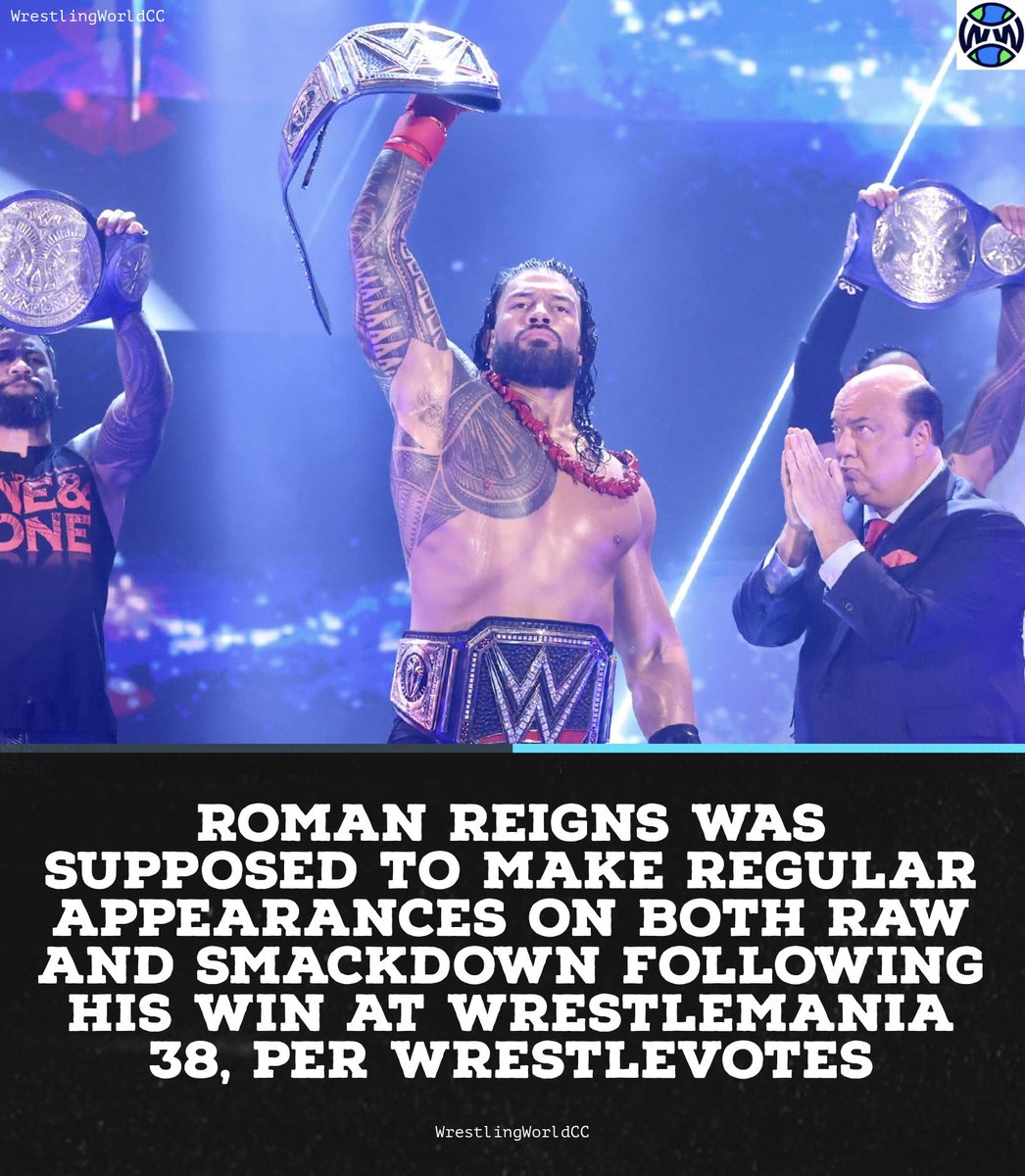 WrestlingWCC's tweet photo. Original plan for Roman Reigns following Wrestlemania 38 https://t.co/XRJf6FnT5n