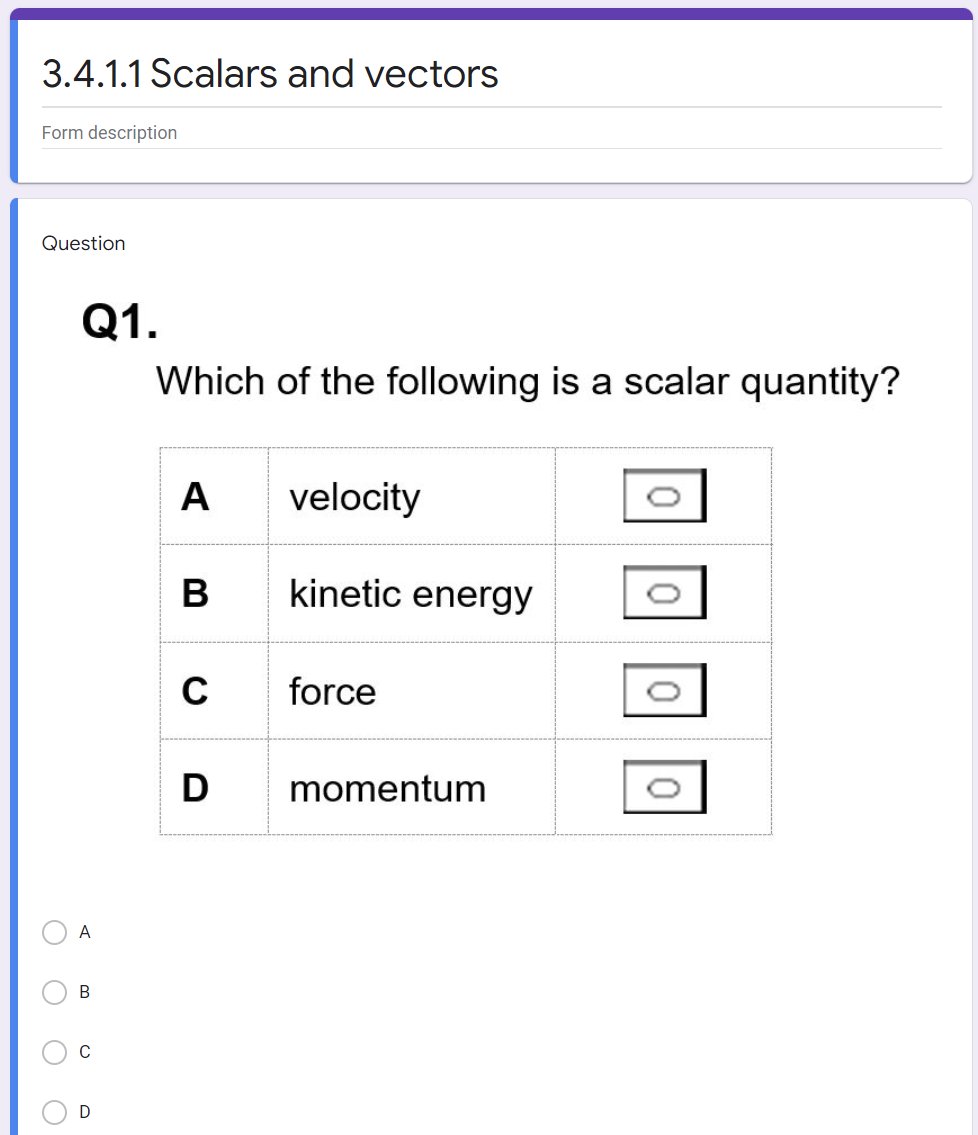 edmunds_dr's tweet image. Okay, cat's out of the bag. New project I've been distracted by is to make self-marking google forms for A level. 

I've done all of the year 12 topics for AQA, year 13 to follow. 

I reckon this is worth a retweet.

sciencedoctor.school.blog/google-forms/