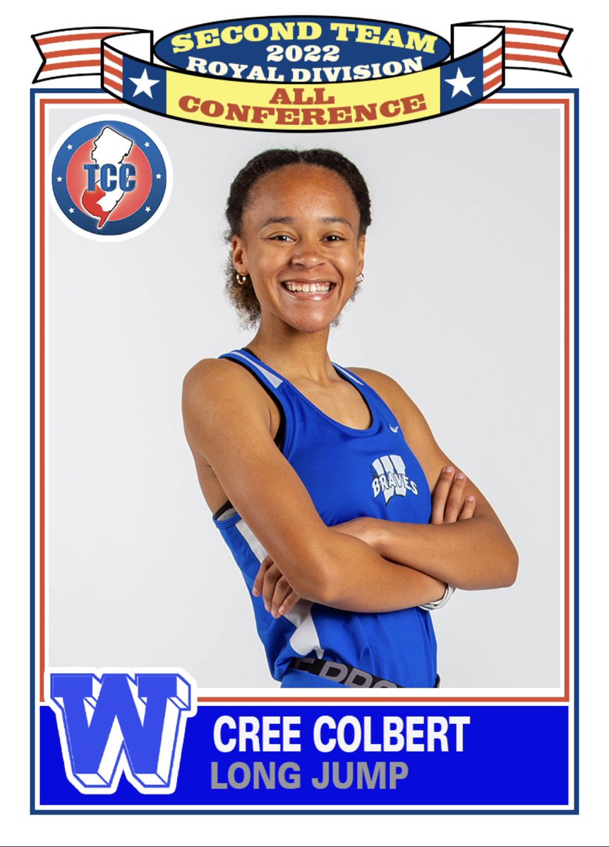 AndWhs's tweet photo. Congratulations to Cree Colbert for receiving second team all conference in the royal division for Long jump! https://t.co/7JxgDbPQyP