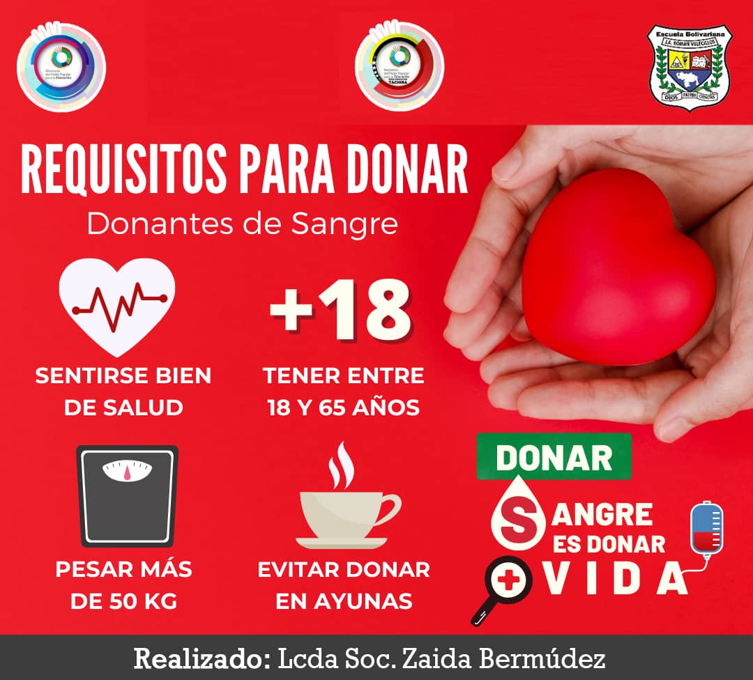 zailuna74's tweet photo. Donar sangre es donar vida @ebjarval @Berzabethg1 @MPPEDUCACION @ZonaEducTachira @SaludEscolar2 @SPETachira https://t.co/tql6yz89Fp