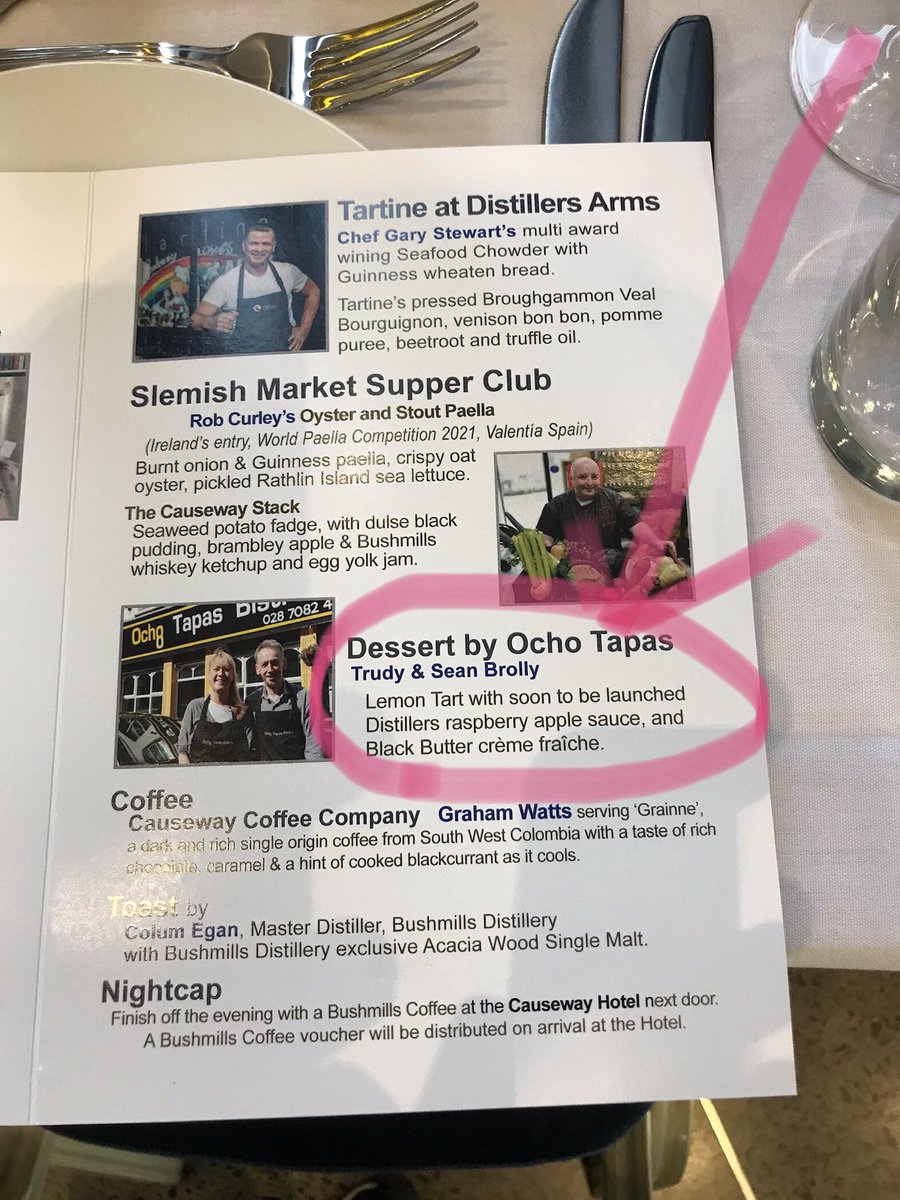 SauceRaspberry's tweet photo. We ❤️ to collaborate and when top chef Trudy Brolly of @Ocho_Tapas paired us with her delicious lemon Tart for the exclusive Bushmills Banquet @BushmillsBanq …it was a match made in Heaven 👌🏻@TasteCauseway @SauceRaspberry @distillersarms @CausewayFoodie https://t.co/7Cat9uXKq8