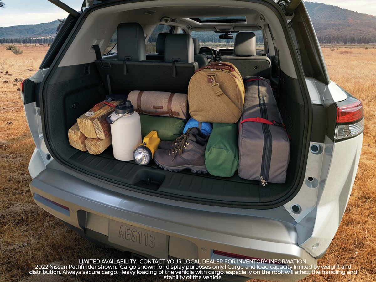 willisnissan's tweet photo. The only thing to worry about all the room in the #NissanPathfinder is that you may actually forget to go outside. https://t.co/iyvYw0CcXU