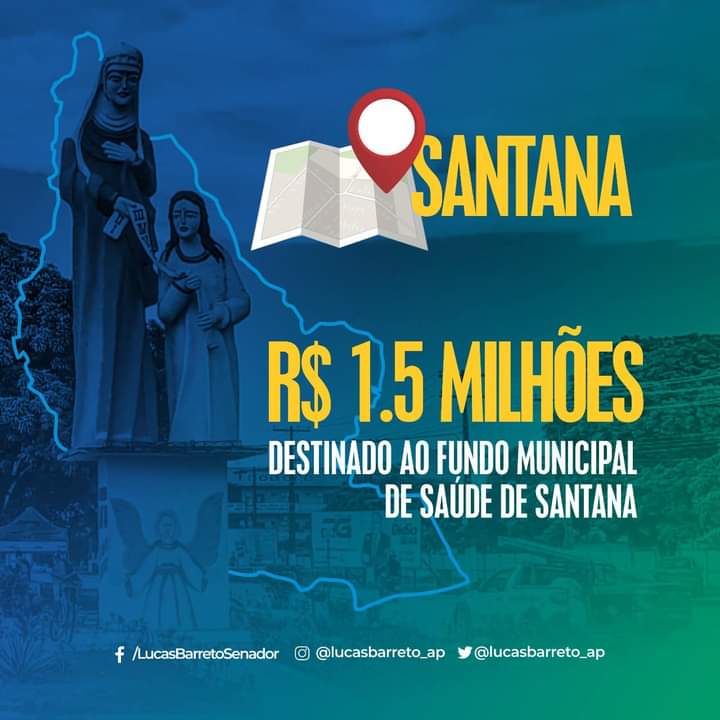 <a href="/LucasBarreto_AP/">Lucas Barreto</a> anuncia à população de Santana, q através da Emenda nº 40790004, foram liberados hoje 1,5 milhão de reais, q serão investidos na saúde
"Seguimos com o nosso trabalho em Brasília com ações q beneficiam a população do Estado e  prestando contas das nossas ações"