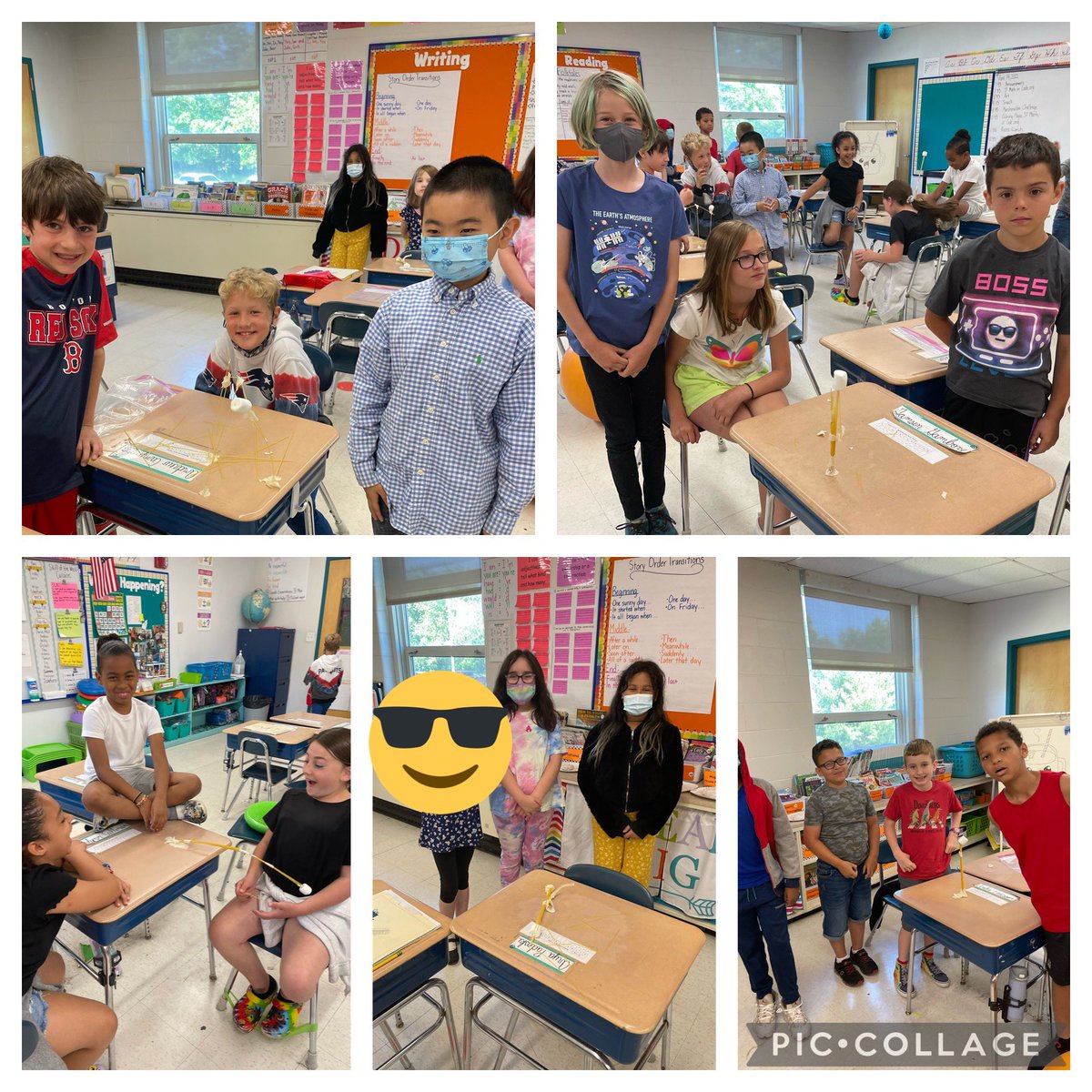 MrsPeterson3rd's tweet photo. Yesterday was #STEM Day! Students participated in the marshmallow challenge and learned about and created #tessellations. They also spent some time on https://t.co/X3yU5veMgD to learn a little bit about #coding! #3rdgrade @sps_bates @SalemSchoolsk12 https://t.co/zOFvGz4qAN
