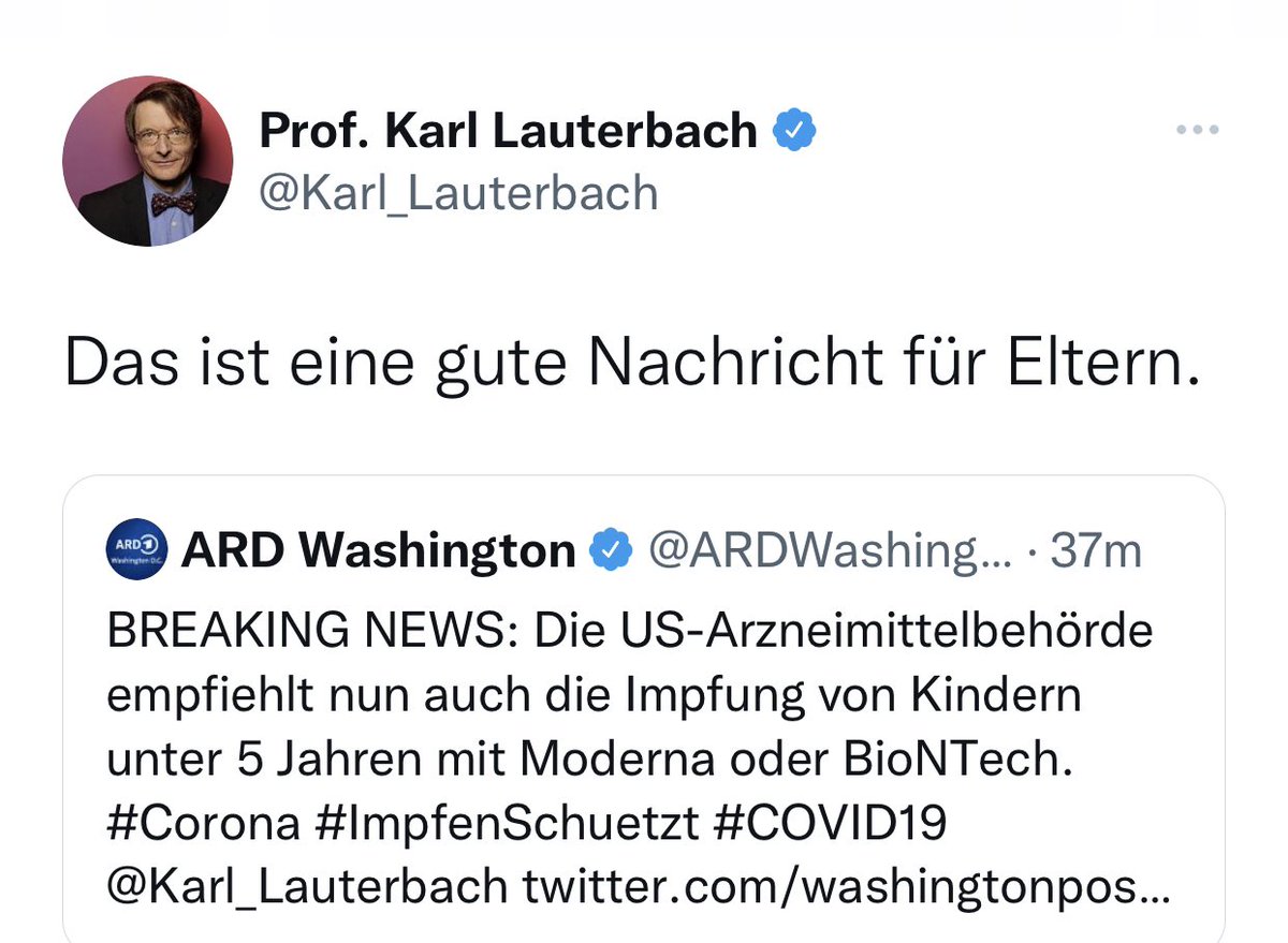 DrPuerner's tweet photo. Keinesfalls würde ich meine Kinder damit impfen. 
Als Arzt kann ich diese Impfung für Kinder unter 5 Jahren nicht empfehlen. Diese Altersgruppe braucht diese Impfung nicht. 
@Karl_Lauterbach, Sie sind ein Vertreter der Pharmaindustrie und gewiss kein guter Arzt. https://t.co/Ds3sWCPPb3