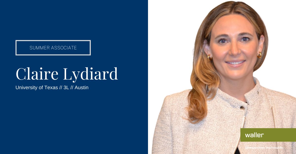 WallerLansden's tweet photo. Meet one of our summer associates, Claire Lydiard! Claire is a rising 3L at the University of Texas. She is originally from Charleston, SC, and is interested in practicing corporate law after graduation.
#WelcomeToWaller #WallerSummer22 https://t.co/murKRh5USv