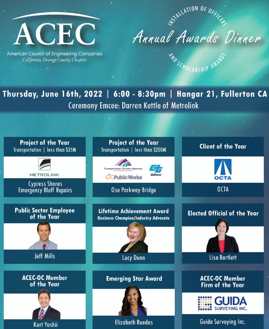 PQM is a proud Emerald Sponsor of tomorrow's <a href="/ACEC_California/">ACEC California</a> #OrangeCounty Chapter Annual Awards Dinner! Will we see you there? events.r20.constantcontact.com/register/event…