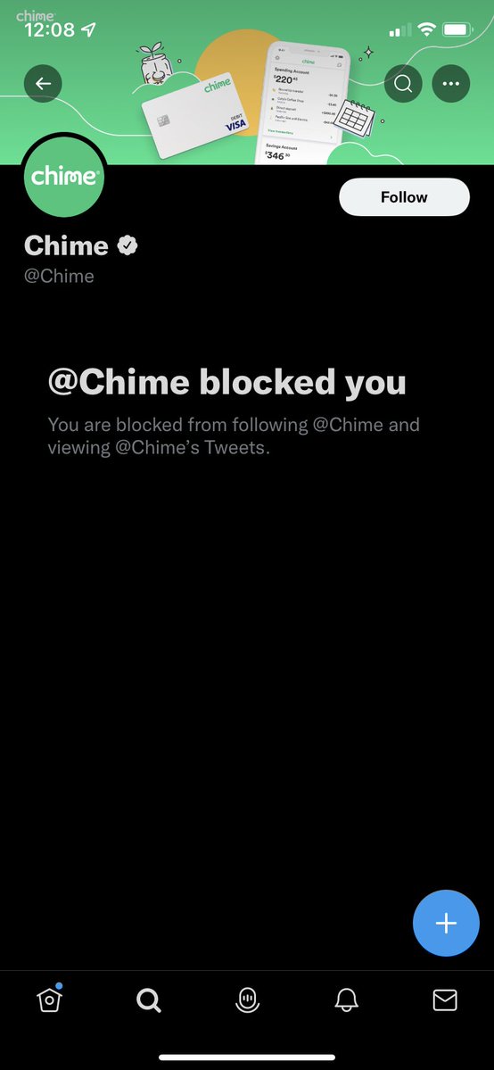 Goals_Core2's tweet photo. Can someone message Chime for me and ask why I’m still blocked? I’m so frustrated! 😭 #WhyIChime 🥺 https://t.co/JLujBSTBQg