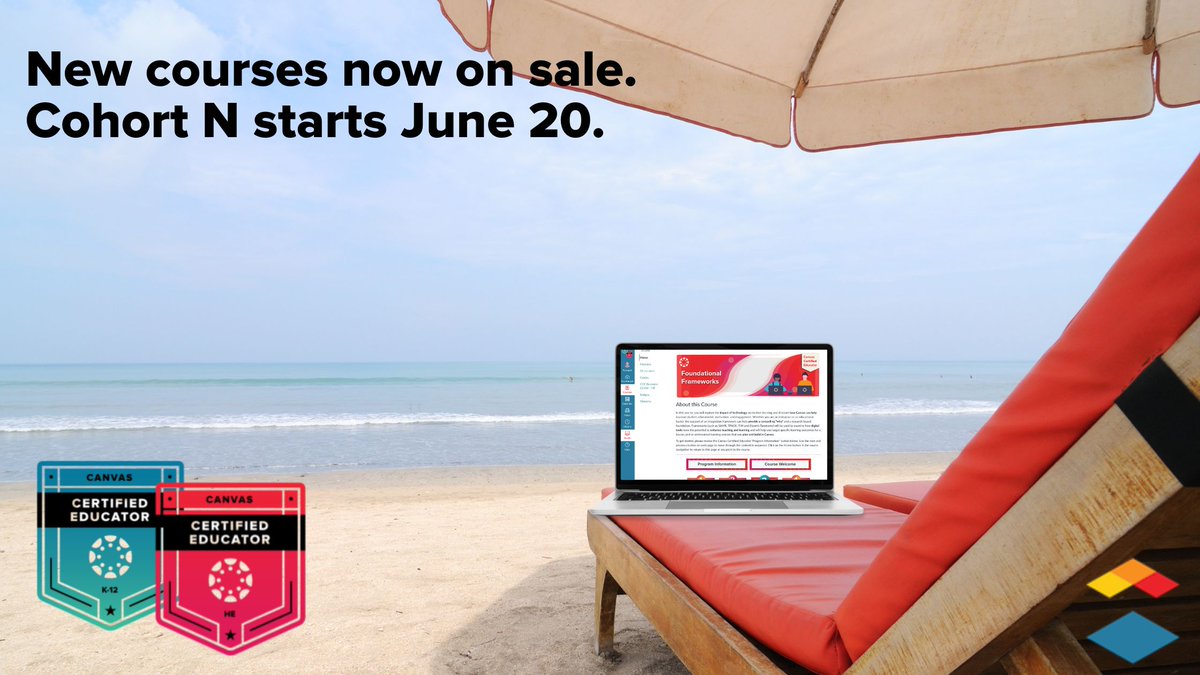 Take charge of your professional learning wherever your summer takes you with the <a href="/Canvas_by_Inst/">Canvas by Instructure</a> Certified Educator program. Next session starts Monday &amp; we'd love to have you join us! More details here: bit.ly/CCE_faqs. #CCEinProgress #CanvasCertified #CanvasFam