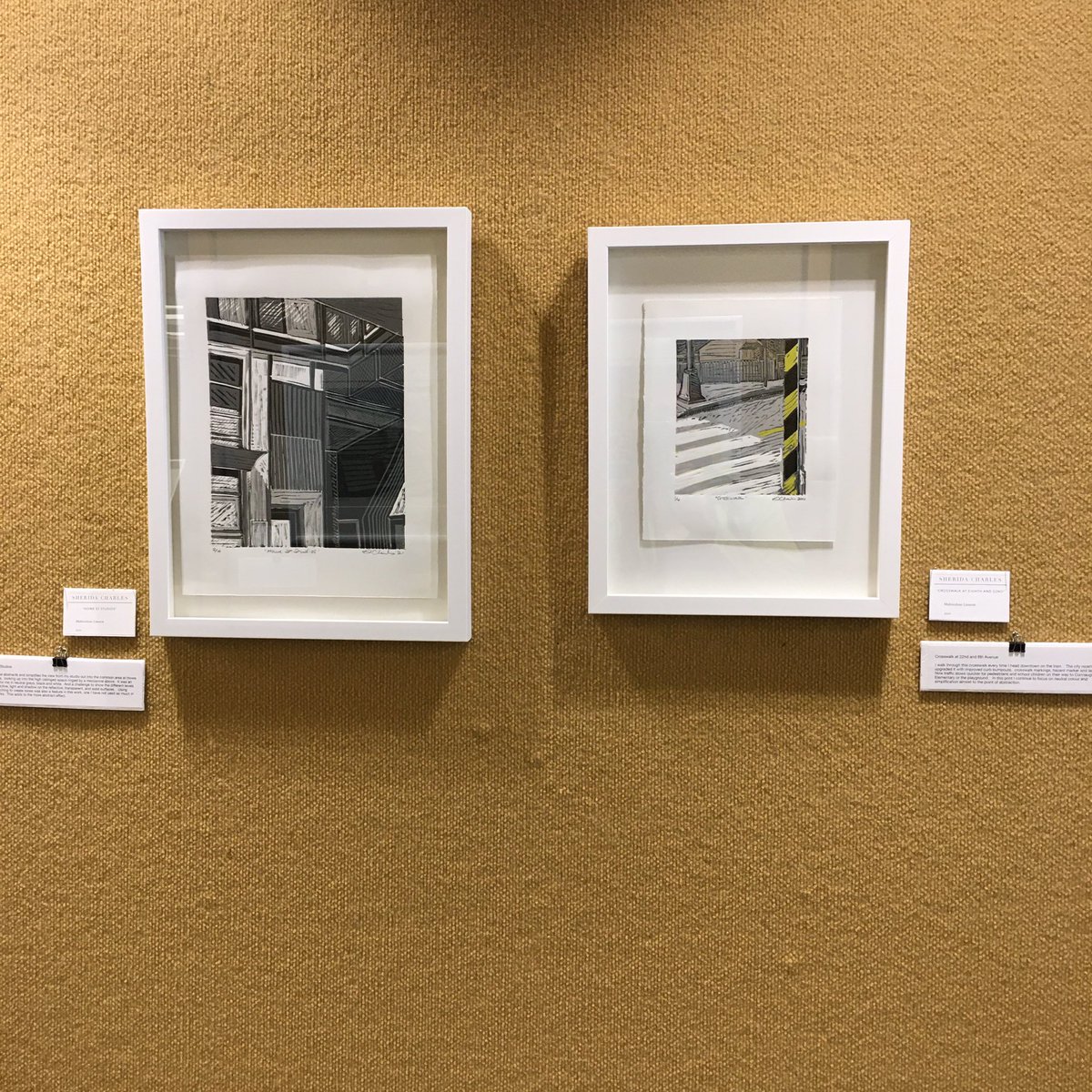 Only two weeks left to go see my “Locations in Linocut” exhibit at @NWPLibrary !   Hope you’ll take it in before June 30th. #localart #bcartist
