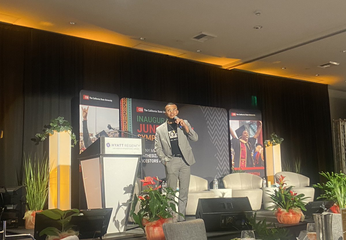 “When we think about Juneteenth, it’s not just about learning our history but acting on what we have learned.”—#CSUjuneteenth reflections from <a href="/DominguezHills/">CSU Dominguez Hills</a> student, Makonnen Tendaji.