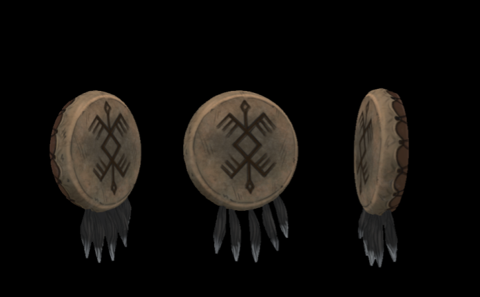 Do you rmember concept of Mirodar the volhv from our last tweet? 
x.com/PlayTribal/sta…
Here's how his tambourine looks in 3D
#gamedev #indiegame #indiedev #3dart