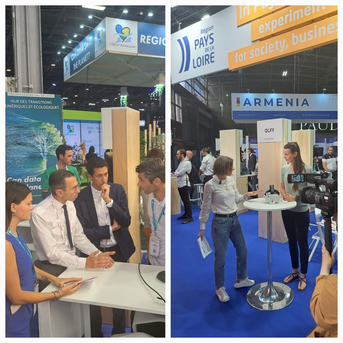 Belle journée à <a href="/VivaTech/">VivaTech</a> ! Avec notamment 2 #startups <a href="/lmtcreation/">L'incubateur LMT</a> présentes sur le stand <a href="/paysdelaloire/">Pays de la Loire</a> ! <a href="/RealityCad/">RealityCad</a> et #olfy