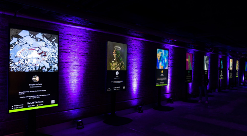 FWD_BTC's tweet photo. Nifty Gateway &amp; CyberBrokers are creating a never seen exhibition space at #NFTNYC showcasing the intersection between IRL &amp; digital art. The huge 2nd floor has been reserved for a solo exhibition by Brendan Murphy, it will be projection mapped, creating an immersive experience! https://t.co/IyAzGpgqNM