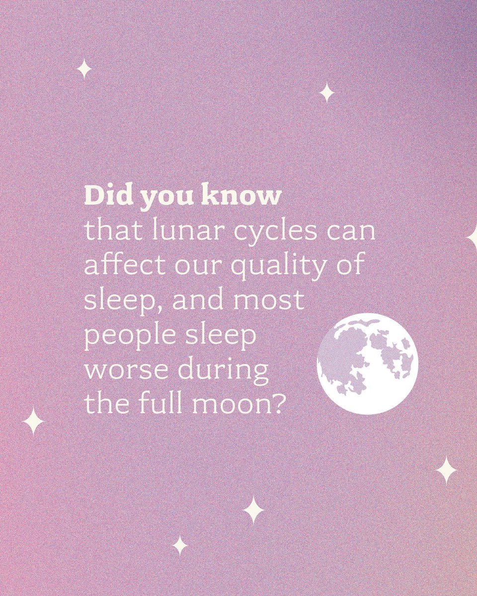 kinslips_life's tweet photo. Did you know most people sleep worse during the #fullmoon?

Research covering 3 years of sleep data found that on average, participants took longer to fall asleep, slept for less time, and didn’t sleep as deeply during full moon lunar cycles. https://t.co/4eci3FqznF