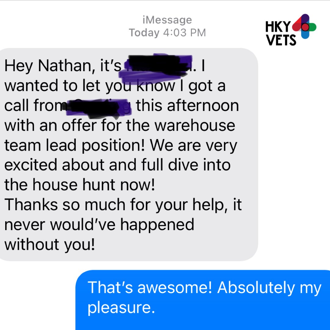 Consider our day made. Congrats!

#ourwhy #oneveteranatatime #hky4vets