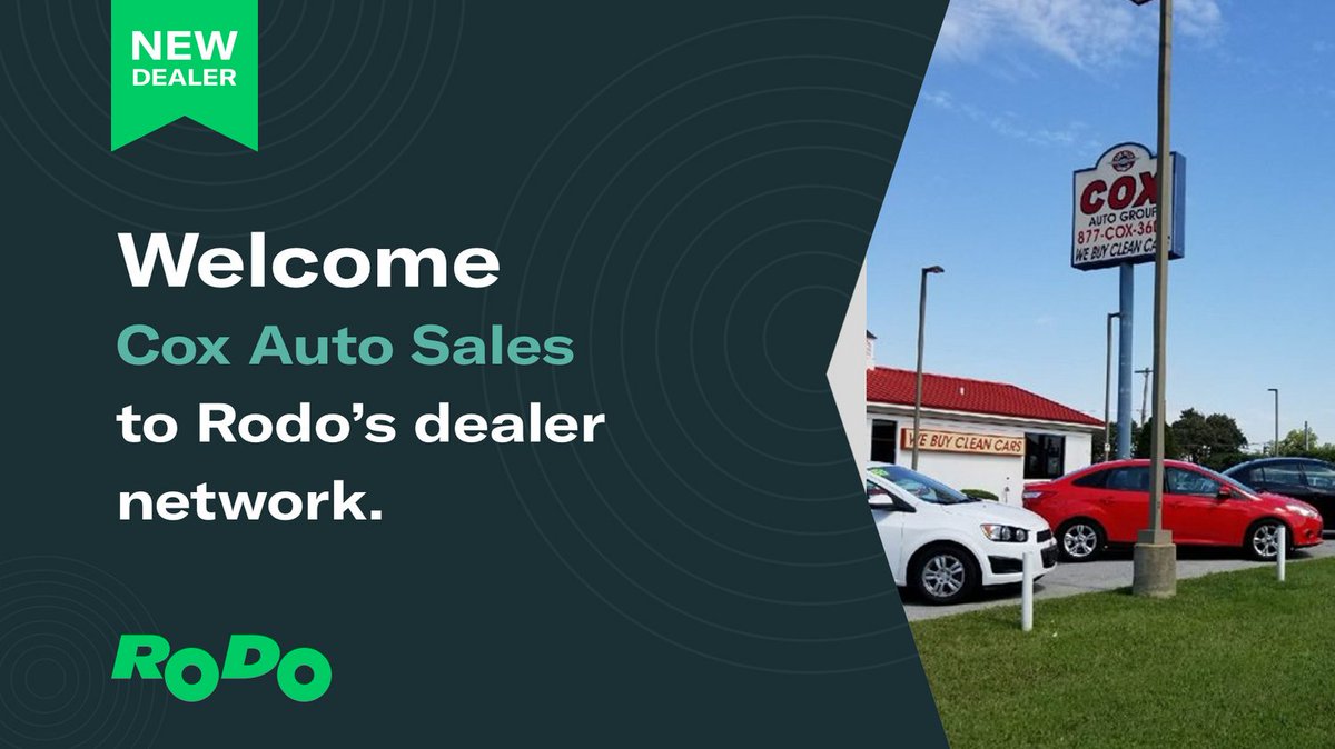 DriveRodo's tweet photo. We are proud to welcome Cox Auto Sales to our platform!

#automotive #dealerpartner https://t.co/WmQBDiB3Zd