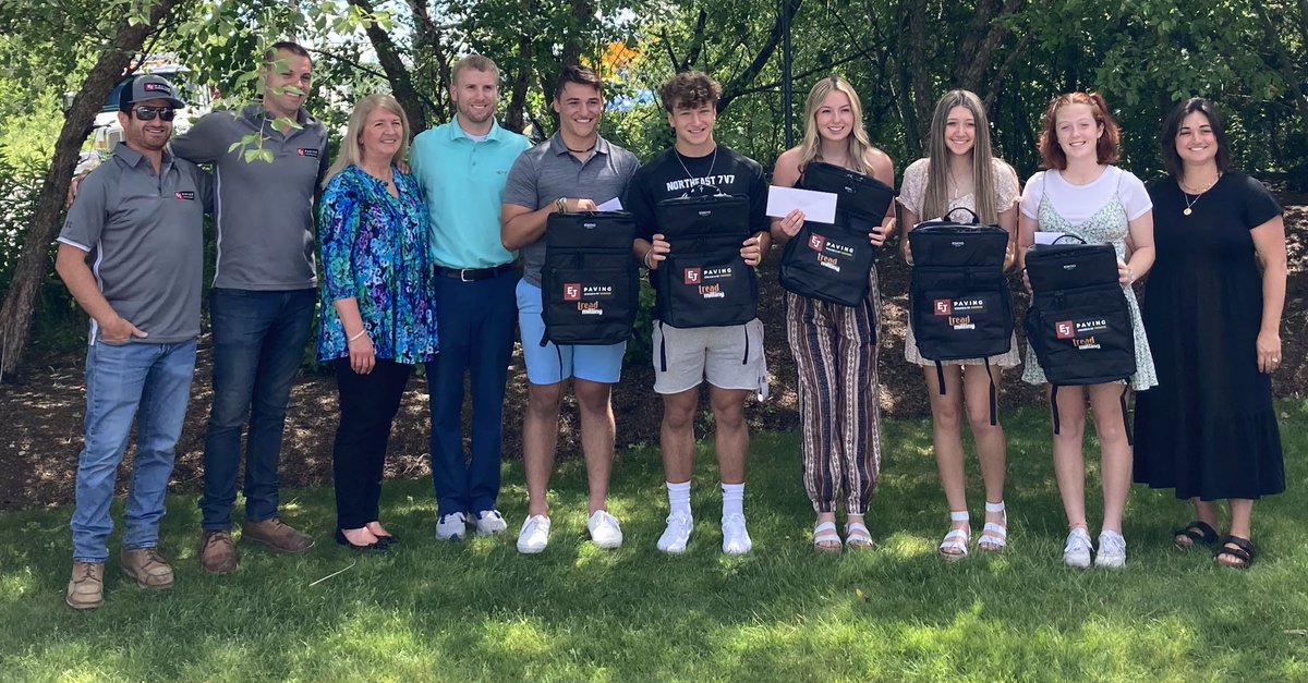 Today EJ Paving, Tread Milling, the Evangelista &amp; Read families honored Mark Kupiec by awarding five MHS students scholarships in honor of Mark. Congrats to Alex, Jason, Morgan, Kylie and Julia on being selected as this years recipients. Thank you EJ paving and Tread Milling!