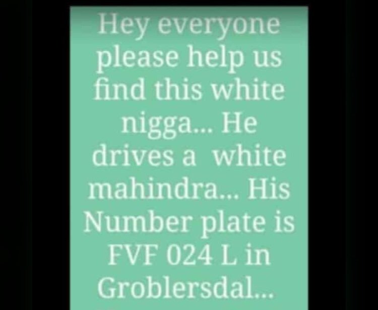 Guys we just found his plate registration.. he must be found and arrested