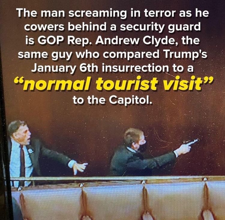COLLEENGROTTMOM's tweet photo. “1776”. I guess we now know this wasn’t just a friendly tourist visit spreading the love, #RepAndrewClyde? #January6thHearings https://t.co/RVklRUZVsn