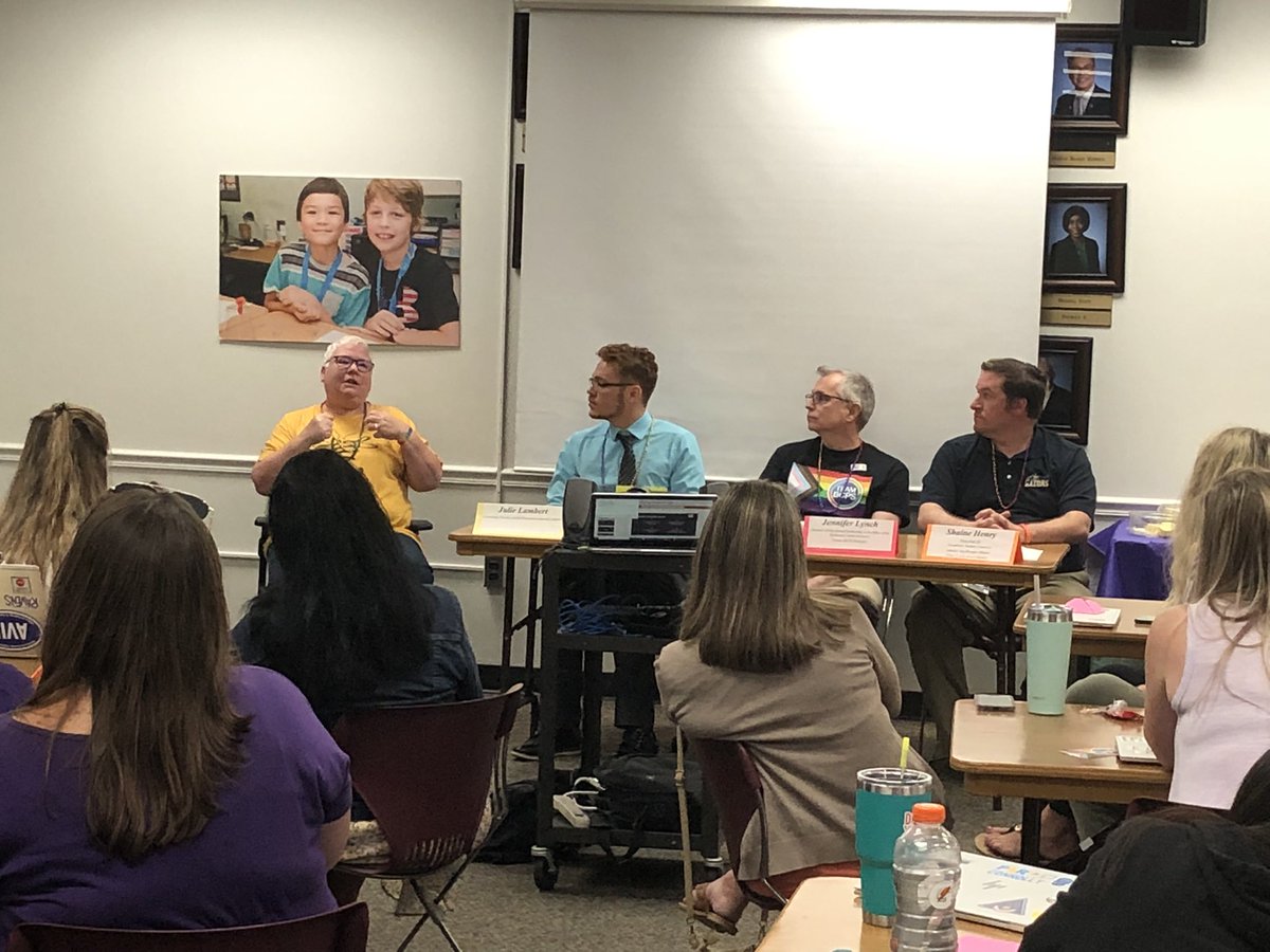bcps_par's tweet photo. Pride is for everyone! 🏳️‍🌈 CTs learned more about the LGBTQ+ community and its history. Panel members shared insights into their experiences in BCPS as a member or ally of the LGBTQ+ community. Thank you @BaltCoSMOB for joining us today!  #pride #PrideMonth #Pride2022 https://t.co/Sbjt8QFdag