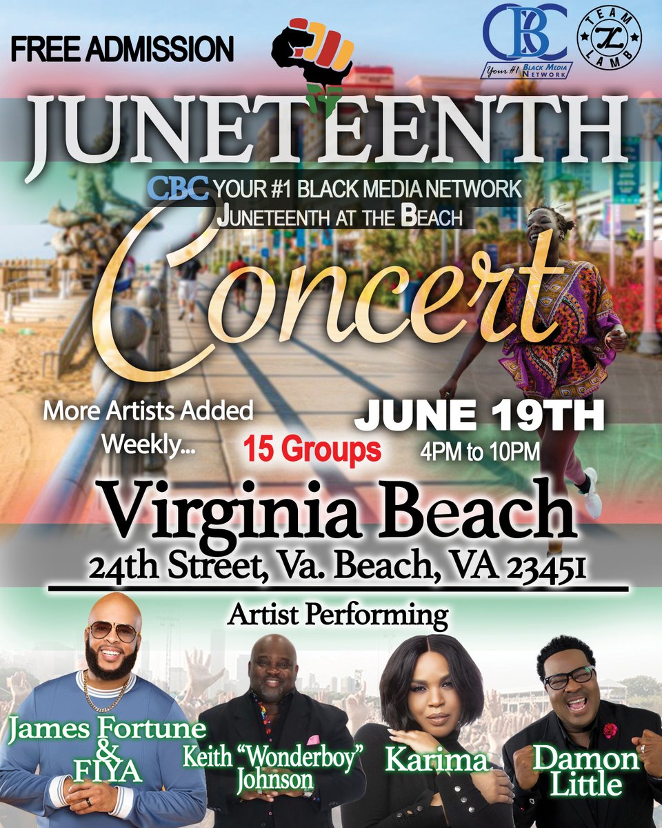 CBCMediaOne's tweet photo. Join us Sunday, June 19, 2022 (Father's Day) for a FREE Juneteenth Concert! https://t.co/pBsPY0PVkr