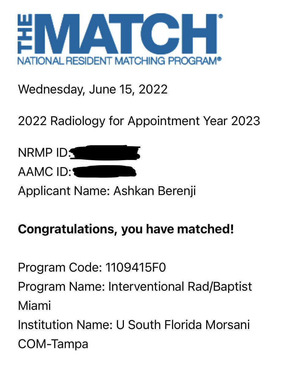 BerenjiAshkan's tweet photo. Incredibly happy to announce that I matched at my #1 fellowship spot @MiamiVasc! I can’t wait to join the #MCVI family. Looking forward to learning from the best. 🦾 #irad 

@BCM_Radiology @drvarshana @docTPlive @AndrewNiekampMD @RajNarayanan67 https://t.co/87V0IOTrXY