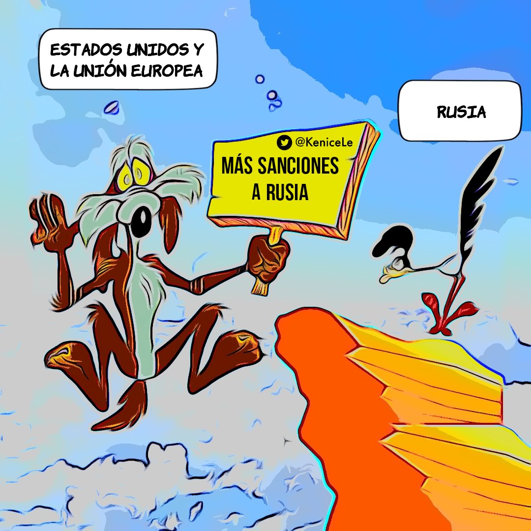 KeniceLe's tweet image. Las Sanciones de Estados Unidos y la Unión Europea impuestas a Rusia, les causan más daño que beneficios.
Al estilo del correcaminos y el coyote!!! Beep Beep