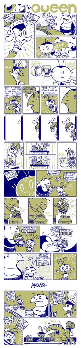 Here's an early comic of mine. Only 3 pages. The high res versions were on my drive as 6 half pages? Guess I was experimenting with presenting in comics that would fit on websites without scrolling?

Anyway, it appeared in print in Furrlough #122 by RadioComix. 