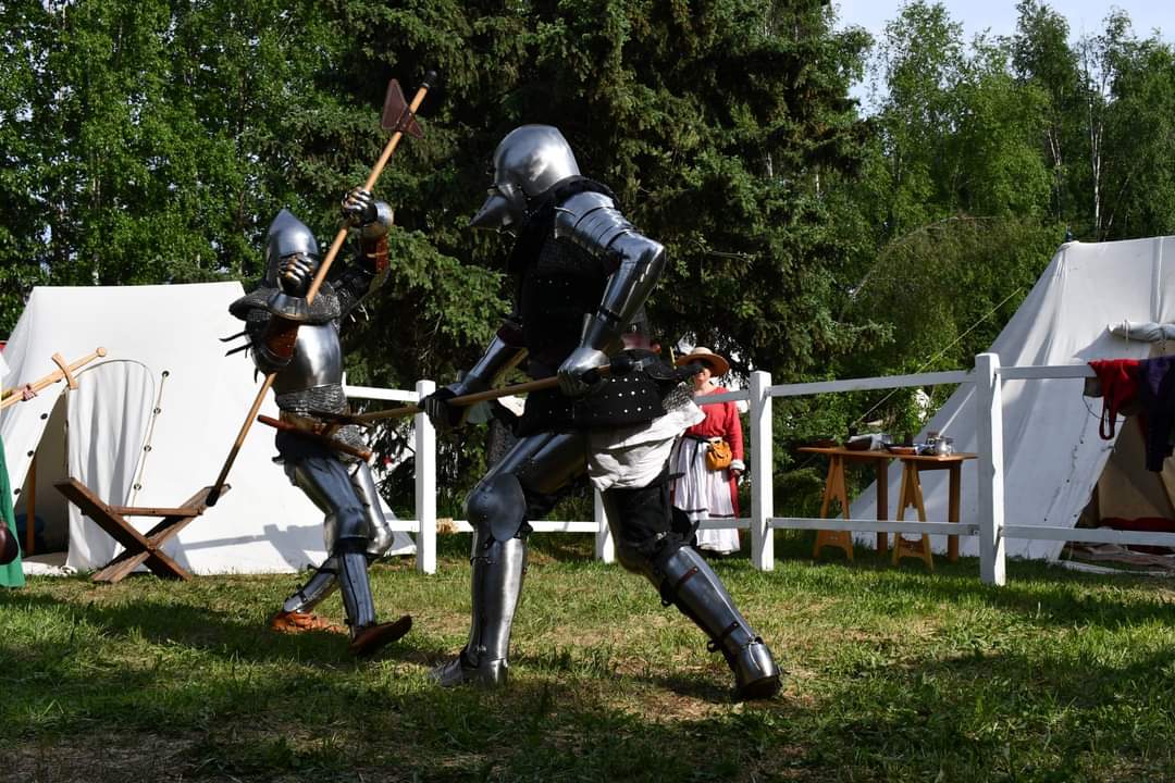 _ArcticKnight_'s tweet photo. Some action shots from one of my harness fights last weekend. We're fighting with Poleaxe. #Hema #harnessfechten #reenactment #14thC #poleaxe https://t.co/HIroDmXXNw