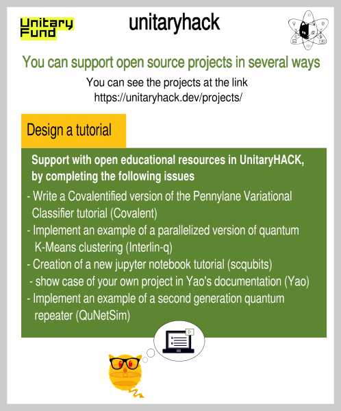 QuantUniEd's tweet photo. #Openeducationalresources and #tutorials are so important in this #community and in #UnitaryHack several #issues are related to this, check those at https://t.co/uNYeSWS5lk
by @unitaryfund
Deadline #June17th
#quantumopensource #quantumhack #opensource #GitHub #hackathon https://t.co/4gqECuA1cr