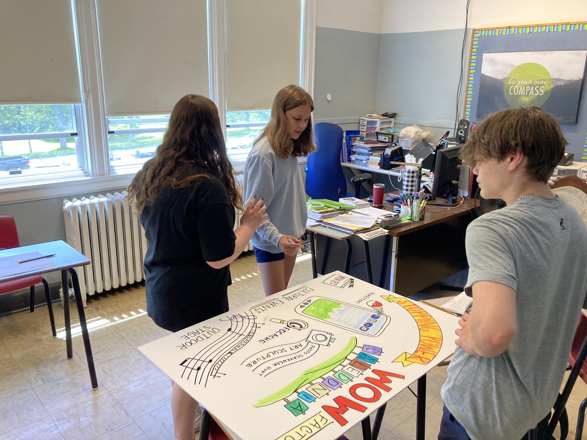 When a graphic note taker (live illustrator) shares their craft with you everyone is excited. Check out the work our grade nine students accomplished today with Ashton Rodenhiser.Amazing experience! Check it out at the community meeting this Saturday, 9-11 at The Hub <a href="/MindsEyeCCF/">Ashton Rodenhiser</a>