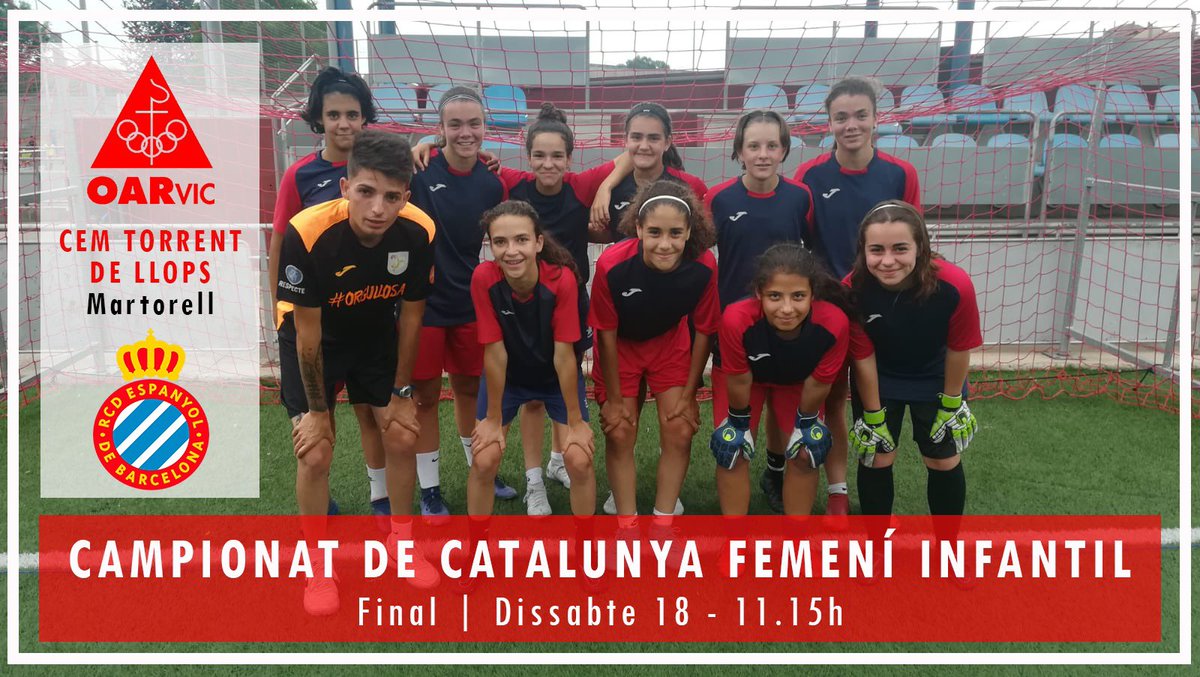 🏆 Volem que l’Infantil Femení A sigui campió de Catalunya! Tots amb vosaltres aquest dissabte per culminar una temporada excel•lent!

🔵🔴 #SócdelOAR #oarvic
