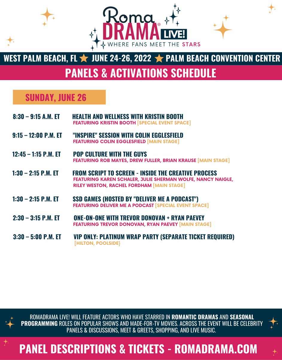 You’ve waited long enough, and the announcement of the panels is finally HERE! We’ve got some really, really good ones this time around. Which ones are you most excited for?? ✨
.
#HallmarkChannel #Hallmark #FanConvention  #Romcoms #Drama #PalmBeach #Florida #Celebrity