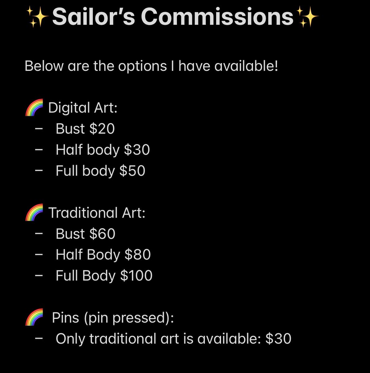 SpacemanLemon's tweet image. ✨ Sailor’s Commissions ✨

I have a surprise medical bill, so I’m opening comms!
For traditional art, just let me know what medium you’d like (watercolor, marker, pen and ink, paint pen, etc).
Payments through PayPal please, and upfront. 
No gore/realism/hardcore nsfw/mech