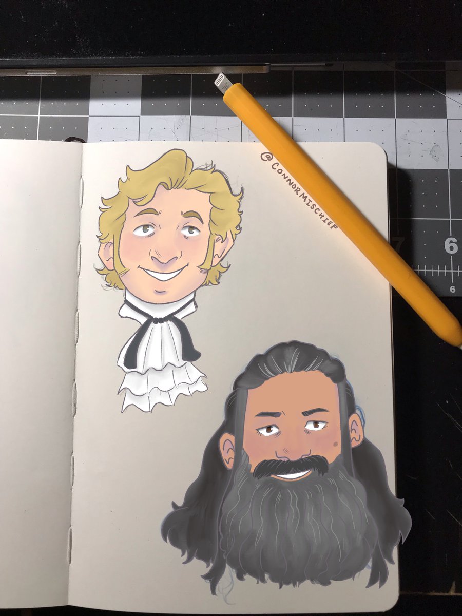 Conmischief's tweet photo. I'm not going to be able to finish the whole crew before my con but at least I got these two. #OurFlagMeansDeath #OFMDfanart #StedeBonnet #blackbeard  #blackbonnet https://t.co/uk4OIRpJ2s