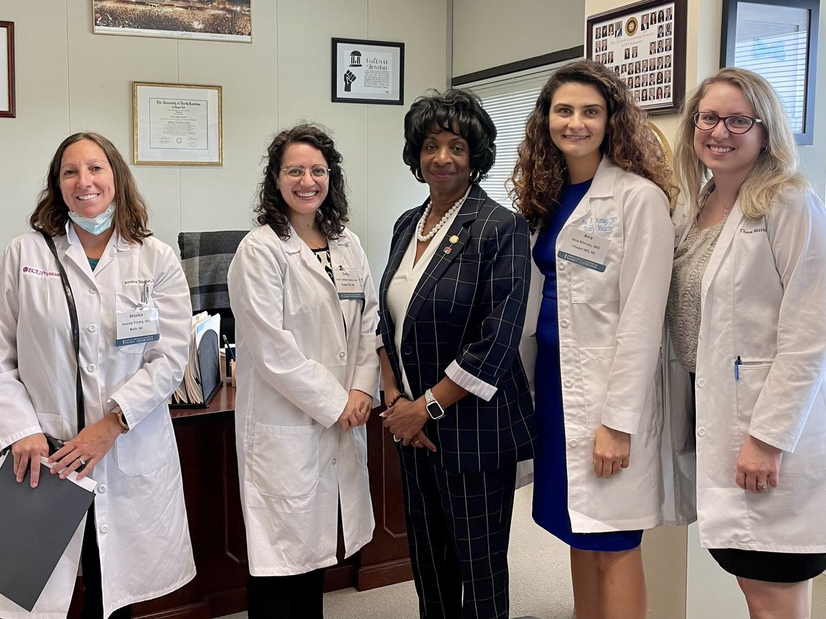 TrambertKylstra's tweet photo. Highlights from White Coat Wednesday, where we joined @myncafp to advocate for health policy at the NC State Legislature. We had the pleasure of talking with @FousheeforNC, @AllenBuansi, @CalebRudow, Julie Mayfield &amp; John Agar - Thank you for your time! #whitecoatwednesday #ncpol https://t.co/CNlKAfGCK5