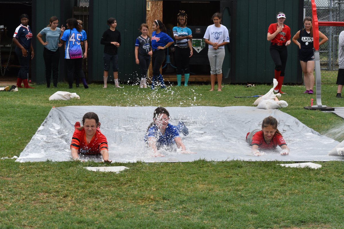 Day 3: Work hard, Play hard! Some base running and some slip N slide action! 🥎💖Check out our FB page for more pictures. MHS Warriors Softball