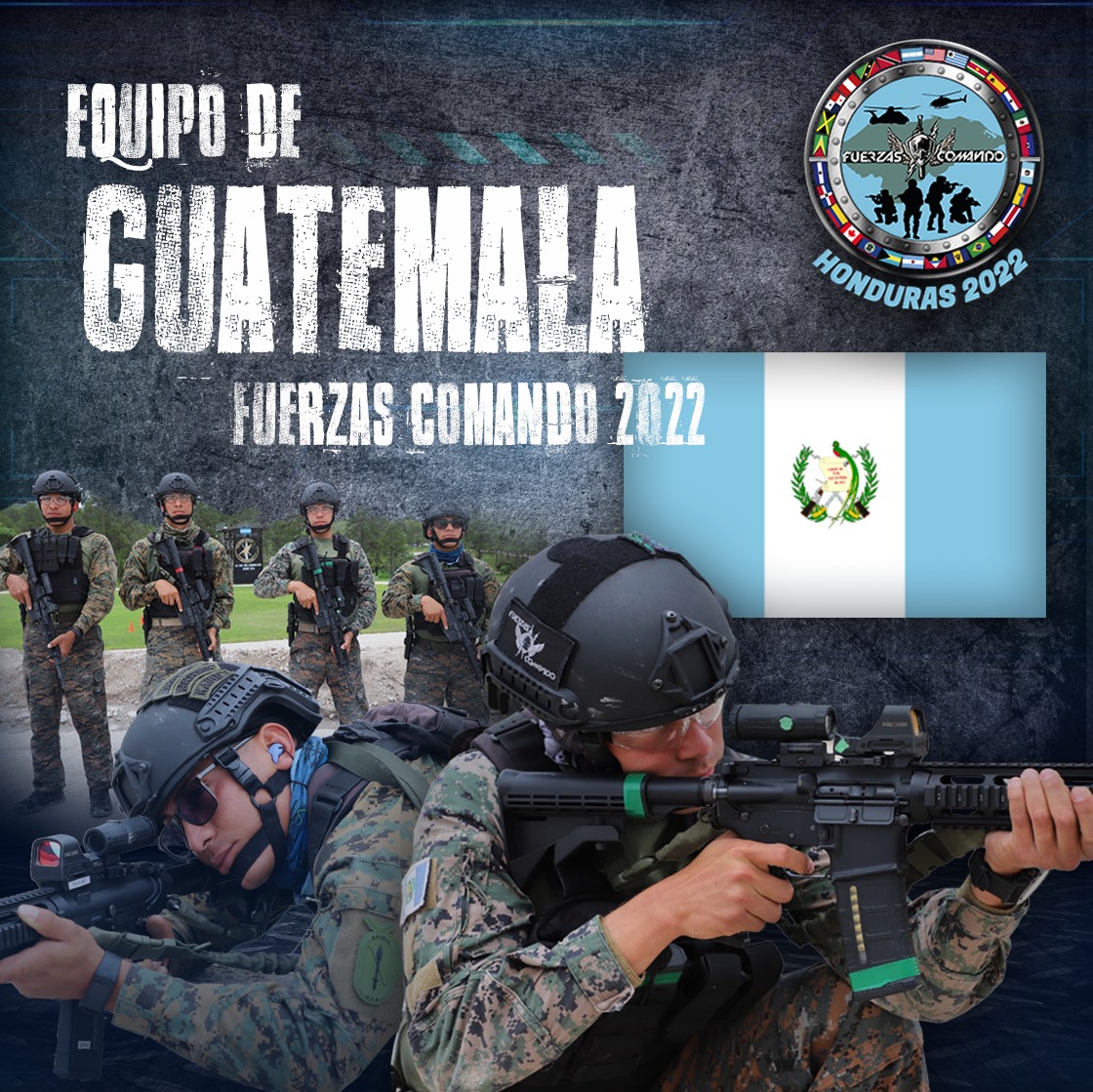 Kaibiles de Guatemala demuestran sus mejores tareas en este tercer día de las competencias de #FuerzasComando22🇬🇹