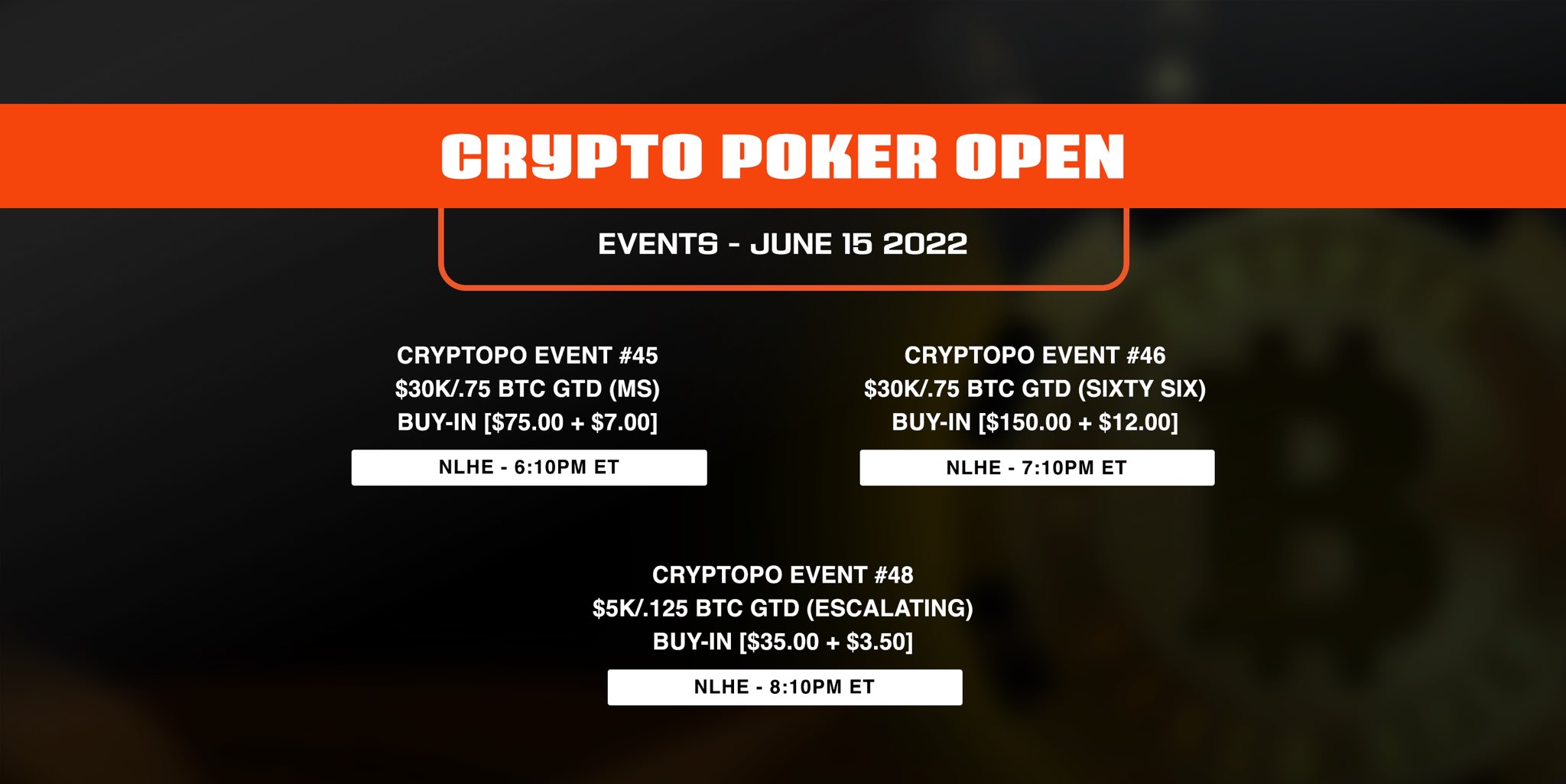 Ignition Casino on Twitter "Another night of Crypto Poker Open events