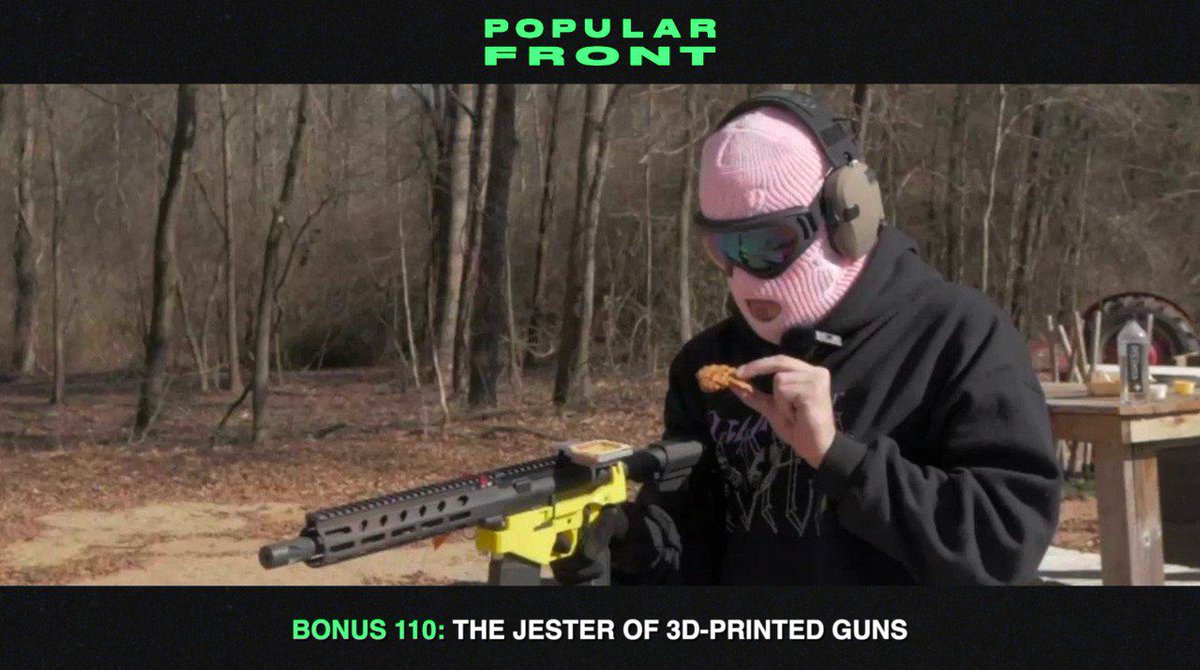 Jake_Hanrahan's tweet photo. New @PopularFront_ bonus episode out now: We spoke to @printingguns about his unique position in the world of 3D-printed firearms. 

‣ https://t.co/yEv4NIXX5w https://t.co/EAd0Wxx65W