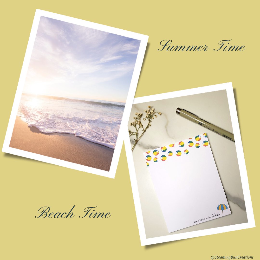 Summer time is Beach time! We have the cutest beach notepad for you to take on your summer vacation to jot down notes, places to go, and things to do.
----
#FirstDayofSummer #lifeisbetteratthebeach
#Beachlife #PersonalizedNotepad #CuteStationary #Funinthesun #StationaryAddict