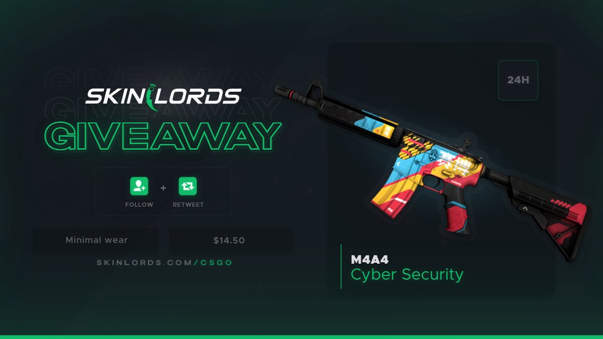 M4A4 Cyber Security 🎁 24H CSGO Skin Giveaway!

✅ To enter:
- Retweet and Follow us
- Tag a friend

Ends in one day! Best of luck!