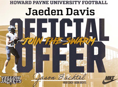 I am so blessed to receive my first offer from Howard Payne University! Thank so much <a href="/CoachBachtel/">Coach Kevin Bachtel</a> @HPUCoachBachtel <a href="/HPUFootball/">Howard Payne University Football</a> for the opportunity.