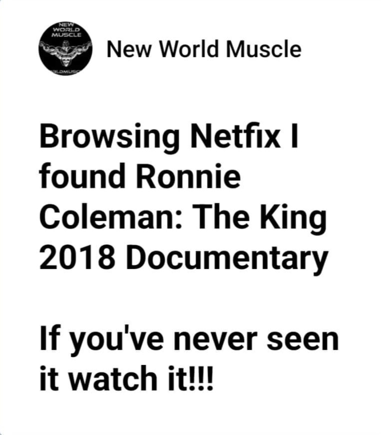 NewWorldMuscle's tweet photo. #ronniecoleman #ifbb @BigRonColeman #lightweight https://t.co/0M90jhQncs