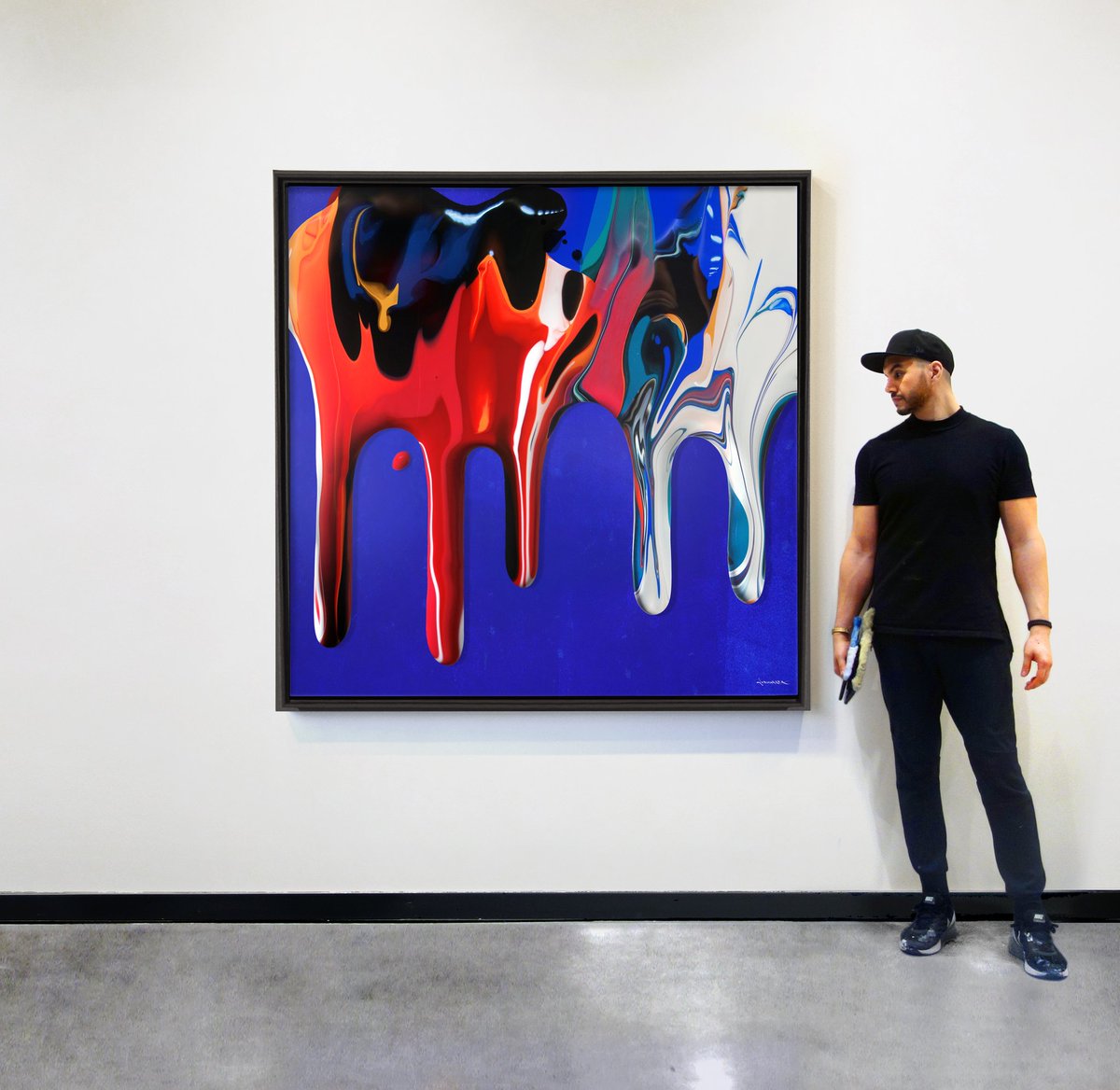 aerosynlex's tweet photo. Artworking... Enamel, Acrylic and mixed media on Canvas : 52" x 52" MMXXI https://t.co/vkiRgNqCjM